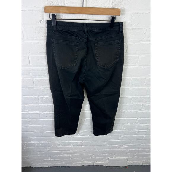 Jones New York Women's Sutton Capri Pants Mid-Rise Straight Leg Black Size 10 - Picture 3 of 5